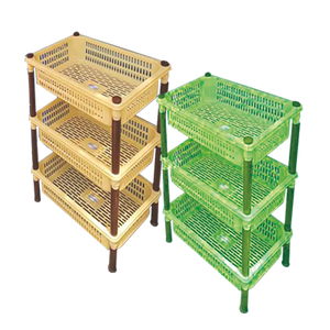 Carrito de almacenamiento de plástico rectangular de 3 piezas, apilable, para especias, para la organización de la cocina en el hogar en India. - Product Image 5