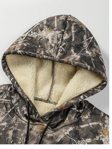 Sweat-shirt à capuche camouflage pour homme de haute qualité, doublé en polaire, confortable, idéal pour les voyages et la randonnée - Product Image 3
