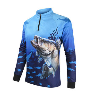 Camiseta de Pesca Sublimada Personalizada |   Cuello alto con cremallera de un cuarto |   Camiseta de Manga Larga de Malla de Secado Rápido |   Venta al por mayor con MOQ bajo - Product Image 2