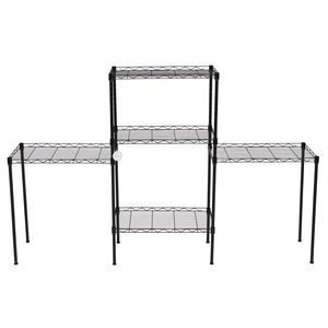 Scaffale portaoggetti da terra in acciaio al carbonio nero, assemblabile e modulare per organizzare il tuo spazio - Product Image 2