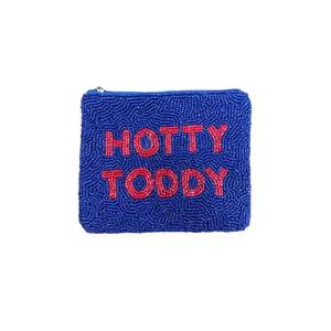 HOTTY TODDY Porte-monnaie en perles de verre brodées faites à la main, style bohème, couleur et taille personnalisables, Inde - Product Image 1