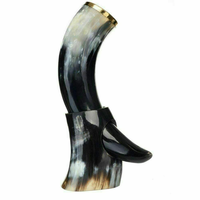 Support pour corne à boire Viking de qualité supérieure, biologique, sans fuite, sans danger pour les aliments, poli, écologique, fait main, cadeau d'affaires