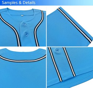 Unisex Blue <b>Baseball</b> Jersey High Quality <b>Baseball</b> Jersey for Practice, Training, and Casual Urban Fashion - Product Image 4