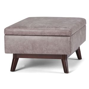 Owen Pouf Contenitore Grigio Taupe Effetto Invecchiato, Tavolino da Caffè, Sgabello e Pouf Eleganti - Product Image 4