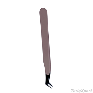 Professional Precision High Quality Anti-Slip Eyelash Tweezers Stainless Steel Curved Tip 10mm Length Custom Logo for <b>Lash</b> - Product Image 4