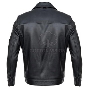 Veste en cuir noir de haute qualité pour homme à vendre 2026 – Vestes en cuir véritable pour l'hiver, personnalisables - Product Image 5