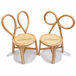 Chaise de salle à manger ronde contemporaine en rotin tressé à la main pour enfants, siège naturel pour tout-petits, idéale pour les événements festifs - Product Image 4