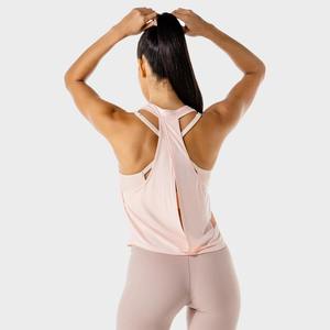 Camiseta sin mangas deportiva para mujer, estilo racerback, gris, con estampado de letras, transpirable, de punto, para gimnasio - Product Image 2