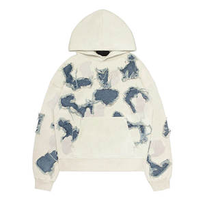 เสื้อฮู้ดดี้ลำลองเนื้อผ้านุ่มแบบวินเทจ แต่งขอบขาดๆ พร้อมผ้าฟลีซสีเดียวกัน ทรงปกติ ใส่ได้ทั้งชายและหญิง ผลิตจากผ้าฝ้ายผสม - Product Image 1