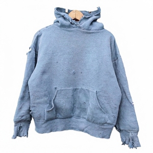 Sudadera con Capucha y Cuello Redondo para Hombre, Estilo Vintage, Lavado Ácido, Desgastada, Corte Regular, Oversize, 500 g/m², Algodón, Lisa - Product Image 6