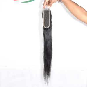 Extensiones de cabello de templo alineado con cutícula virgen India sin químicos 100%, cierre HD, Color negro recto, estilo profundo Suelto - Product Image 3
