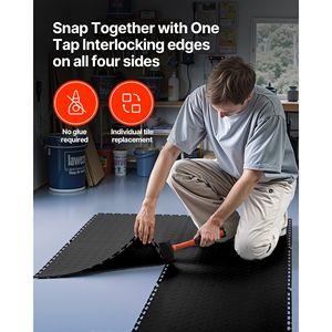 Set di 16 Piastrelle Modulari Incastrabili per Pavimenti di Garage 20,2 X 20,2 X 0,2 cm, Antiscivolo in Plastica con Superficie Diamantata - Product Image 6