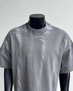 2026 Oversized O-Neck Short Sleeve California Reaper Washed Knitted 100% Cotton Quick Dry Breathable Vintage Solid Men's T-Shirt - Product Image 4