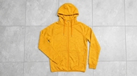 Veste à capuche unisexe jaune avec fermeture éclair, manches longues, couleur unie, coupe classique, vêtements de sport pour adultes, toutes saisons