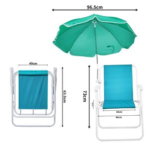 Sedia da Spiaggia Pieghevole Leggera e Portatile con Ombrello per Adulti, Capacità 120 kg, in Tessuto Oxford per Viaggi, Picnic e Concerti - Product Image 4