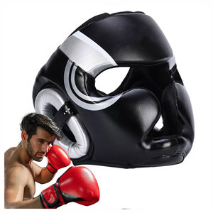 Black PU Leather <b>Boxing</b> Head Guard Protective Gear for Adults Unisex Universal Use - Product Image 3