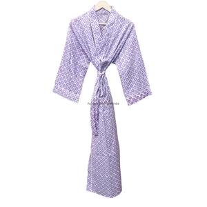 Digital Printing Floral Kimono V-neck Belt Closure <b>Robe</b> Quick <b>Dry</b> Cotton Sleepwear Full Length <b>Women</b> Gown Soft Breathable - Product Image 4