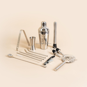 Professional 14PCS Stainless Steel Bartender Kit Cocktail Shaker Set with Jigger Spoon Tong Muddler <b>Bottle</b> Opener Bulk - Product Image 4