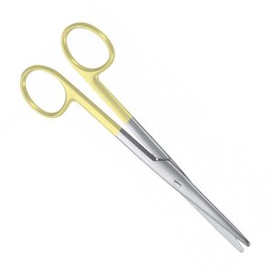 Ciseaux chirurgicaux allemands en acier inoxydable, semi-dorés, Mayo à bout arrondi, finition sablée, à action manuelle pour salle d'opération - Product Image 4