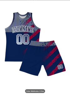 Mens Basketball Custom Jersey Set Striped Print Pattern with Custom Name Number and Logo Team Uniform - Product Image 3
