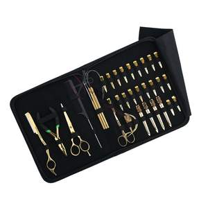 Kit de Extensiones de Cabello: Gancho de Tracción, Enhebrador, Alicates de Tres Orificios, Rasuradora de Cabello, Tijeras Pequeñas, Pinzas de Pico de Pato, Anillo de Seccionamiento - Product Image 1