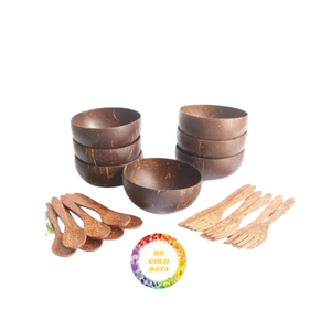 Cuenco de coco pulido vietnamita, utensilios de cocina rústicos hechos a mano para restaurantes, hoteles y cafeterías - Product Image 2