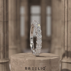 14K Gold Round Lab Grown Diamond Eternity Ring Classic Half Eternity Band Elegant Stackable <b>Wedding</b> Ring for Women - Product Image 1