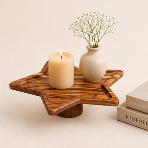 Eco-Friendly Star Shaped Wooden Cupcake Display Pedestal Durable Acacia Wood Serving Platter And Dessert Riser For Bakery Pastry - Product Image 2