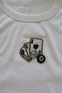 T-shirt pour femmes, hommes et filles, broderie de perles mobiles double face, fabrication sur mesure, t-shirt pour femmes orné de perles, vente chaude - Product Image 6