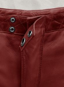 กางเกงหนังสีแดงไหม้สไตล์เอาท์โลว์ - Product Image 4