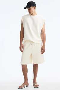 Men's Solid Color 100% Cotton Woven <b>Mid</b> Waist Drawstring Bermuda Shorts Casual Style - Product Image 5