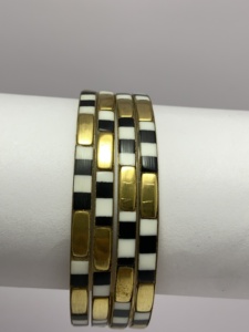 Vintage <b>Gold</b> Plated Resin Jewelry with Special Designs Latest Stylish Pieces Unisex Colorful Brass Bangles <b>Charm</b> <b>Bracelets</b> - Product Image 2
