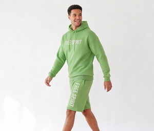<b>Sweat</b> Short <b>Set</b> Hooded <b>Sweat</b> Shorts <b>Set</b> Casual Loose Fit 100% Cotton Oversize Tracksuit Long Sleeve Pullover <b>Sweat</b> Short <b>Set</b> Men - Product Image 2