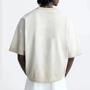 เสื้อยืดคอกลมผู้ชายผ้าฝ้าย 100% แบบขายส่ง ทรงไหล่ตก หนานุ่ม รับออกแบบโลโก้ เสื้อยืดผู้ชาย - Product Image 2