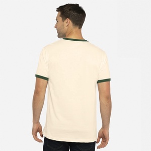T-shirt unisexe en coton tricoté vert naturel/vert forêt, 100 % coton jersey, respirant, écologique, imprimé vintage, coupe ajustée - Product Image 2