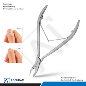 Cortauñas Profesional Accuram para Cutículas, Ergonómico, en Forma de Luna, de Acero Inoxidable, para Manicura y Pedicura - Product Image 2