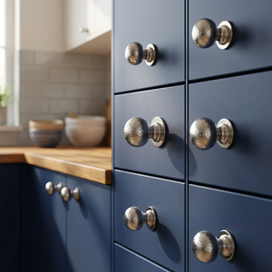 Stylish <b>Brass</b> Hammered <b>Knobs</b> Round Back Plate Furniture Hardware Classic Design Nickel Polished Dresser Drawers fixed Pulls - Product Image 5