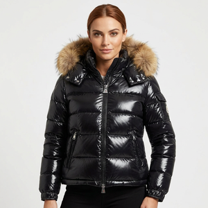 Men's Black Polyester Wadding Bomber Jacket Hooded <b>Fur</b> Trim Eco-Friendly Waterproof Spring Casual <b>Coat</b> Regular Fit Front <b>Vintage</b> - Product Image 2