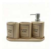 JUEHENG Accessoires de salle de bain classiques les plus vendus, en résine beige, pour la maison, pour une utilisation en salle de bain