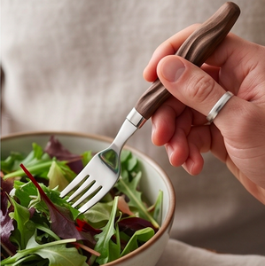 Ensemble de couverts en acier inoxydable avec manche brun, élégants ustensiles de cuisine et de table pour la maison - Product Image 5