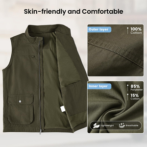 Urban Explorer <b>Men</b> <b>Vest</b> <b>Multi</b> Function Pockets Sleeveless Jacket Custom Logo City Style Outerwear For Active Streetwear Outfits - Product Image 5