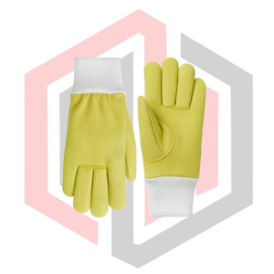 Guantes de Soldadura y Bomberos Impermeables (TIG/MIG) de Cuero con Textura Lisa, 14 Pulgadas, Puño Tejido, Sin Silicona - Product Image 4