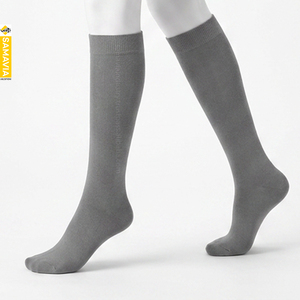 SAMAVIA Custom Gray <b>Knee</b> <b>High</b> Crew Socks Cotton Unisex Sports Casual OEM Wholesale Manufacturer Soft Breathable Comfort Fit - Product Image 3