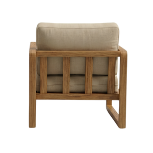 Modern Teak Outdoor Lounge Chair Set with Side <b>Table</b> and <b>Round</b> Coffee <b>Table</b> Garden <b>Patio</b> Furniture - Product Image 4