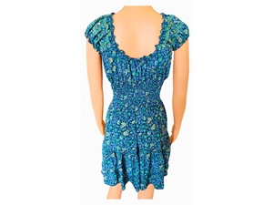 Vestido coreano de primavera para mujer, cómodo, línea A, hasta la rodilla, de seda, con cuello en V, sin mangas, con volantes, estampado floral, sexy, lindo, dulce, estilo Y2K - Product Image 4