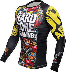 Camiseta de Compresión Raglán Personalizada con Diseño Gráfico, de Gran Peso, para Hombre, de Secado Rápido, Alta Elasticidad, Ropa de Gimnasio, Culturismo, Fitness - Product Image 4
