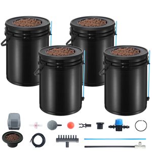 Sistema Idroponico DWC, Kit di Coltivazione Idroponica per Uso Domestico, Sistema a Goccia Superiore per Coltura in Acqua Profonda, 5 Galloni, 4 Secchi con Pompa d'Aria - Product Image 1