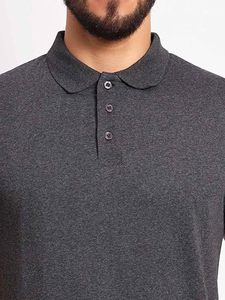 เสื้อโปโลคุณภาพสูงสำหรับผู้ชาย ผ้าโพลีเอสเตอร์ผสมฝ้าย สไตล์ลำลอง เรียบง่าย เหมาะสำหรับเป็นยูนิฟอร์ม - Product Image 4