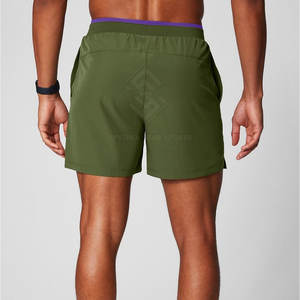 Quick Dry Breathable Eco-Friendly Solid Casual <b>Mid</b> Waist Men Double <b>Layer</b> Shorts Premium Quality - Product Image 3