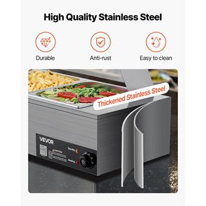 1500W commerciale elettrico in acciaio inox scaldabagno 3 padelle per Buffet baginello zuppa di riscaldamento attrezzature - Product Image 5